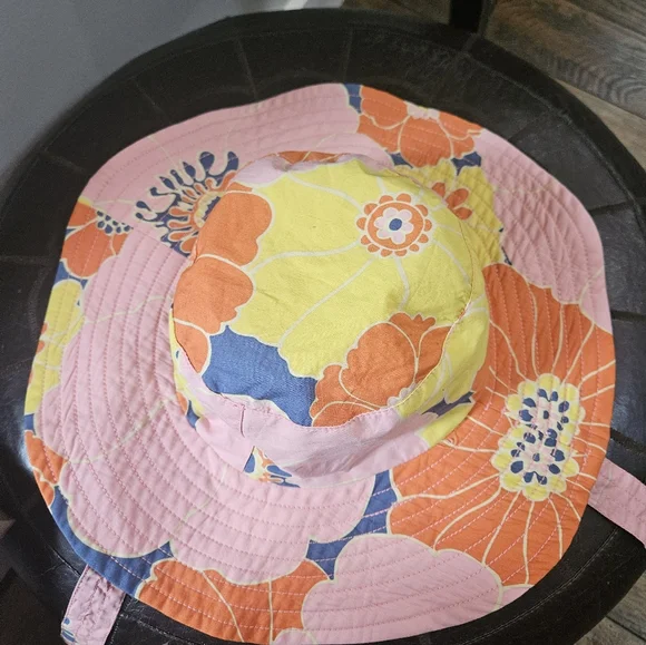 Zara Retro Inspired Floral‎ Wide Brim Sun Hat. - Picture 5 of 7